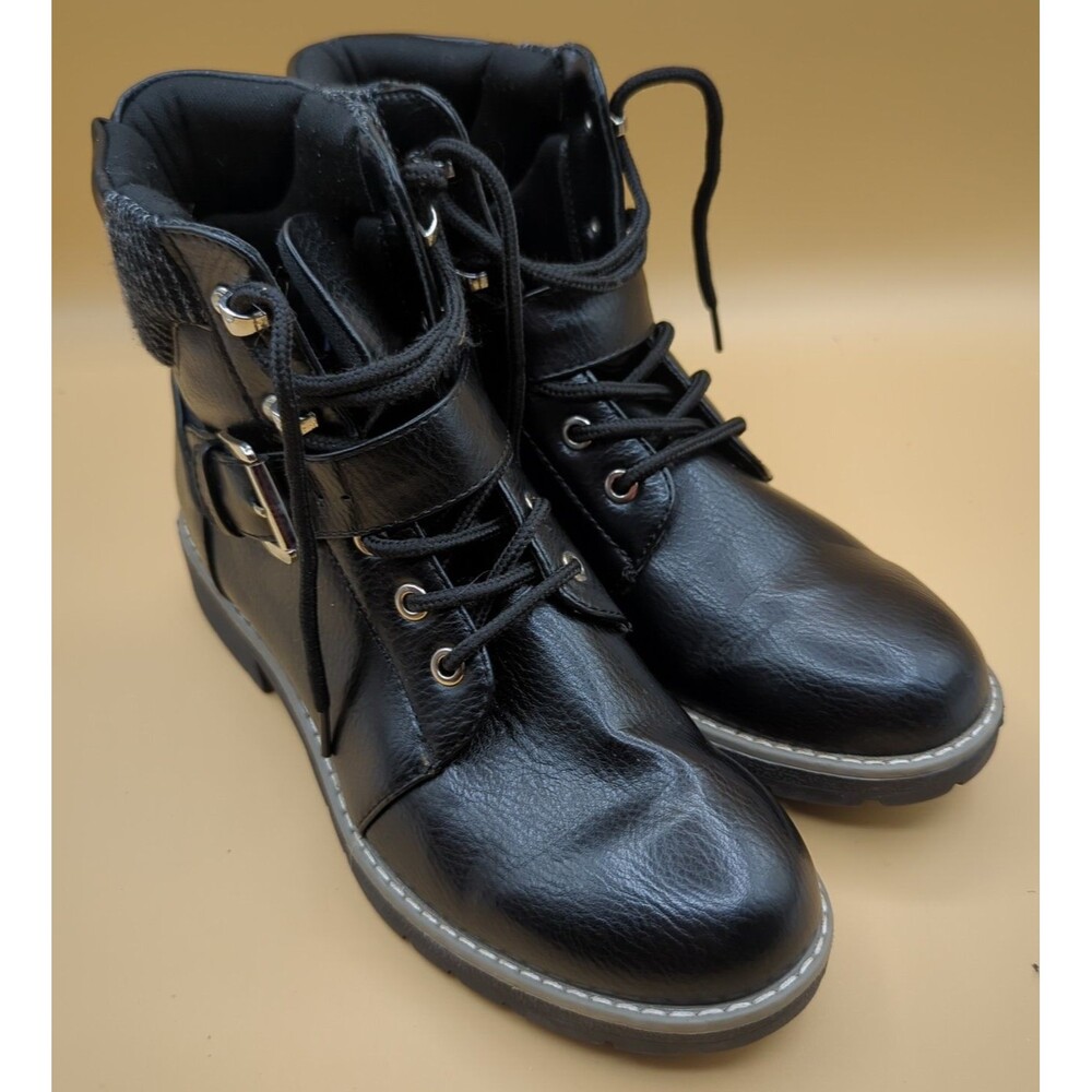 Nautica Hiking Boot with Padded Collar Lace-Up Black Women’s Size 8